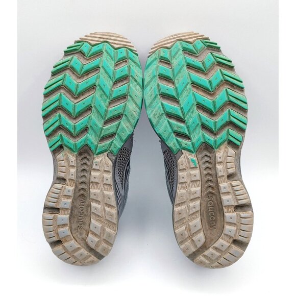 Saucony Womens 9.5 Cohesion 10 Running Walking Sneakers Shoes Gray Teal S15339 - Picture 7 of 8